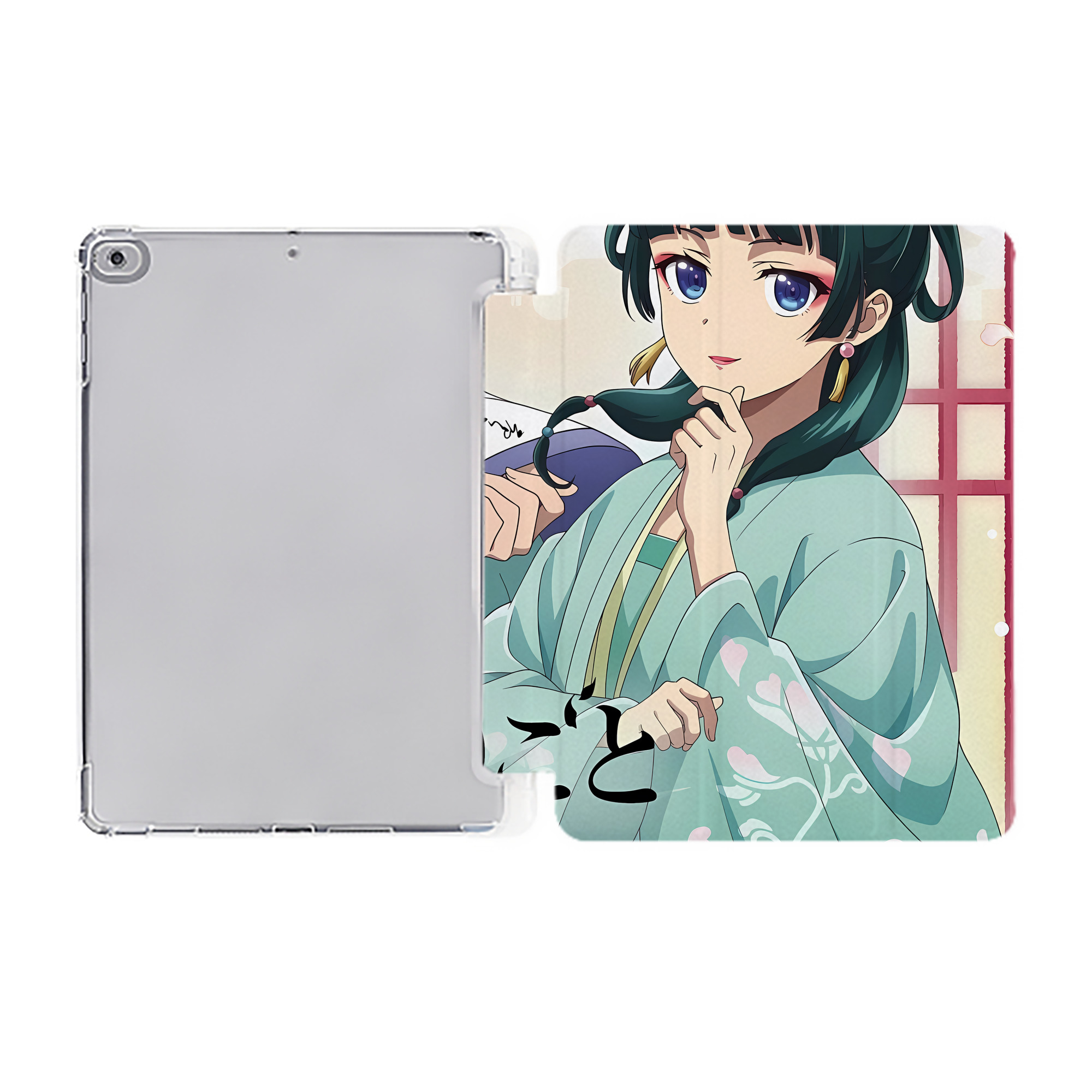 （画像用） 薬屋のひとりごと The Apothecary Diaries IPad ケース ペン収納付き 三つ折りスタンド PUレザー×シリコン 対応機種9.5/10.5/10.9インチ